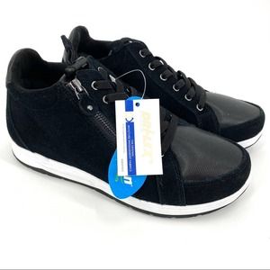 Drew Women’s “Strobe” High Top Suede Orhtopedic Sneakers SZ 8WW Black NWT